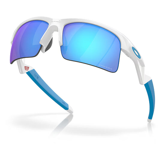 Capacitor Sunglasses Polished White w Prizm Sapphi